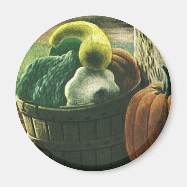 Vintage Foods, Winter Squash, Pumpkin and Apples Magnet (Front)