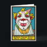 Vintage Fool Clown Birthday Card<br><div class="desc">Custom restored,  high quality vintage clown image.</div>