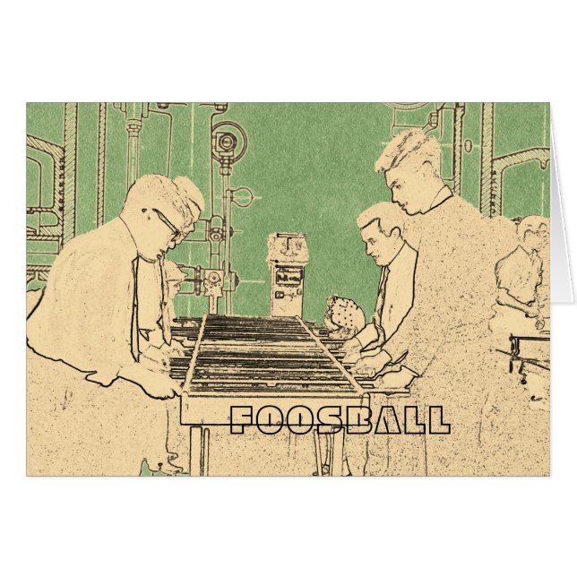 VINTAGE FOOSBALL FUZBOLL PHOTO ART TABLE FOOTBALL (Front Horizontal)