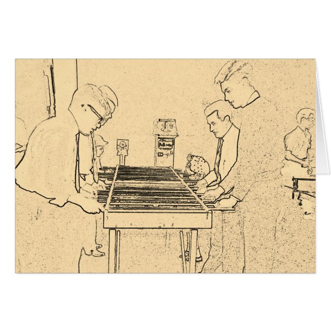 VINTAGE FOOSBALL FUZBOLL PHOTO ART TABLE FOOTBALL (Front Horizontal)