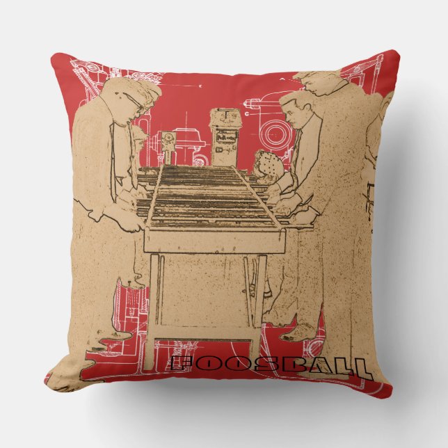 VINTAGE FOOSBALL FUZBOLL PHOTO ART TABLE FOOTBALL CUSHION (Front)