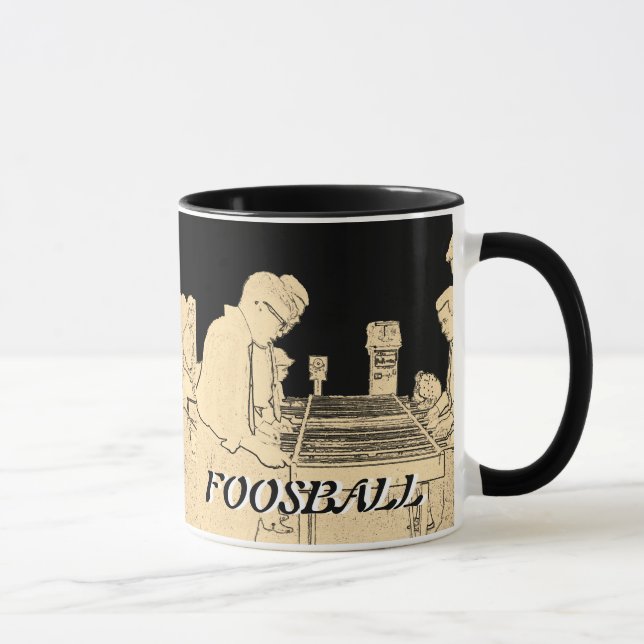 VINTAGE FOOSBALL FUZBOLL PHOTO ART TABLE FOOTBALL MUG (Right)