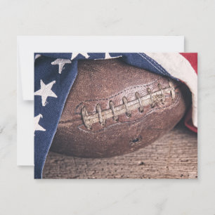 Vintage Football and Flag Invitation