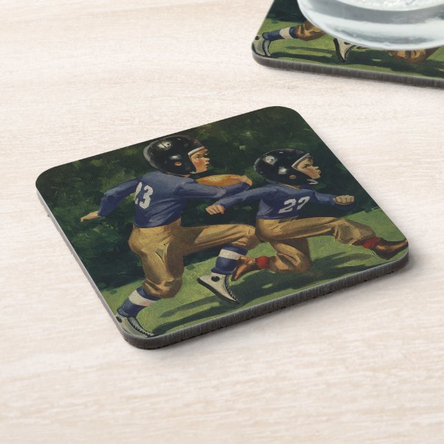 Vintage Football, Children, Boys Playing Sports  Coaster (Left Side)
