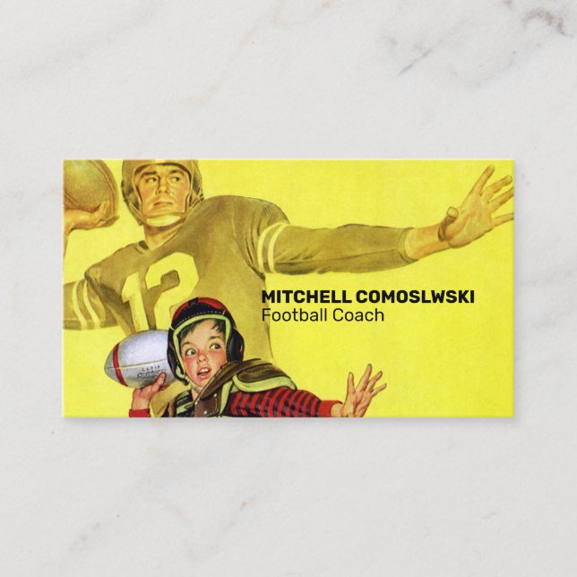 Vintage Football Coach Business Card (Front)