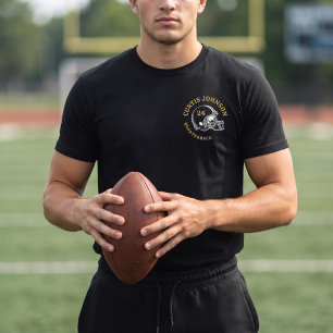 Vintage Football Helmet Custom Name and Number T-Shirt