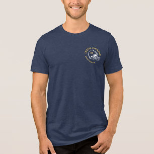 Vintage Football Helmet Custom Name and Number Tri-Blend Shirt