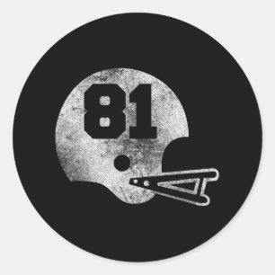 Vintage Football Jersey Number 81 Player Number Classic Round Sticker