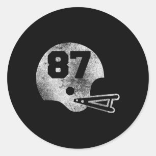 Vintage Football Jersey Number 87 Player Number Classic Round Sticker