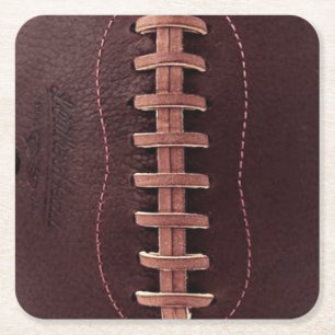 Vintage Football Leather Laces Sports Square Paper Coaster