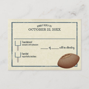 Vintage Football Pass Bar Mitzvah Reply Card