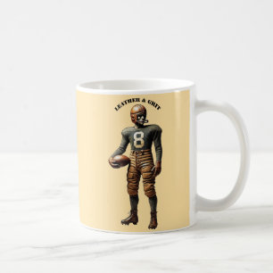 Vintage Football Player with a Leather Helmet URM Coffee Mug