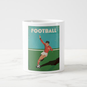 Vintage Football Poster Large Coffee Mug
