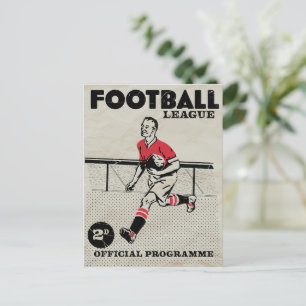Vintage Football programme Holiday Postcard