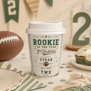 Vintage Football Rookie 2nd Birthday baby boy Paper Cups