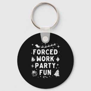 Vintage Forced Work Party Fun Merry Christmas Part Key Ring