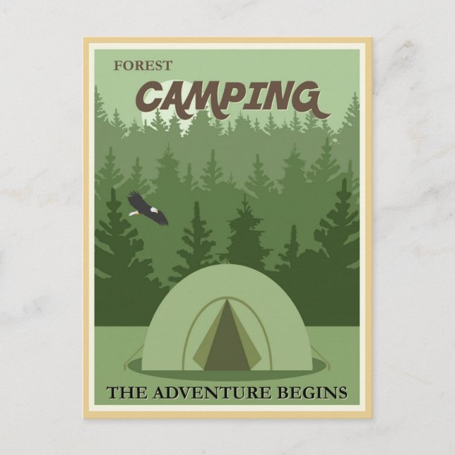 vintage Forest camping postcard (Front)
