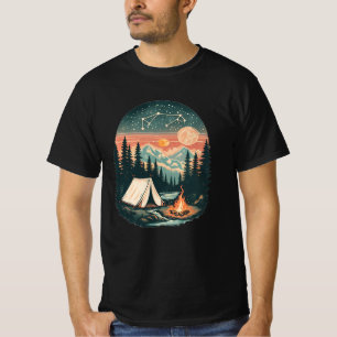 Vintage Forest Camping Under Stars T-Shirt