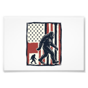 Vintage Forest Creature Flag Vector Shirt Design_1 Photo Print