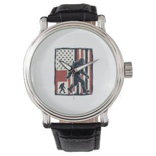 Vintage Forest Creature Flag Vector Shirt Design_1 Watch