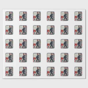 Vintage Forest Creature Flag Vector Shirt Design_1 Wrapping Paper