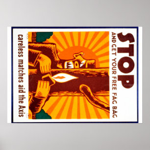 Vintage Forest Fire Prevention WPA Poster