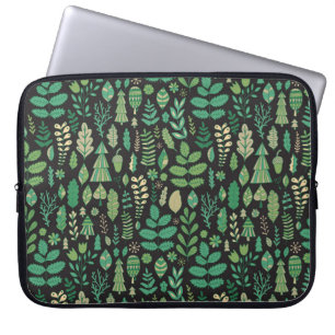 Vintage Forest Floral Seamless Design Laptop Sleeve