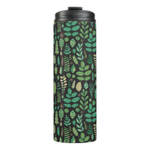 Vintage Forest Floral Seamless Design Thermal Tumbler
