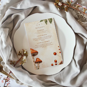 Vintage Forest Fungi Wedding Enclosure Card