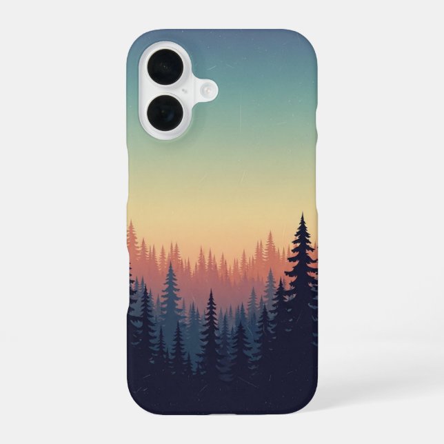 Vintage Forest Gradient iPhone 16 Case (Back)