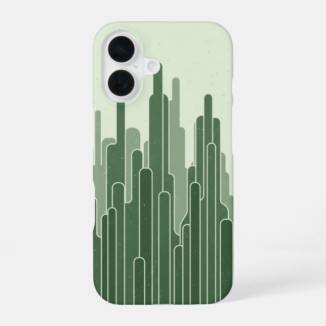 Vintage Forest Lines iPhone 16 Case (Back)