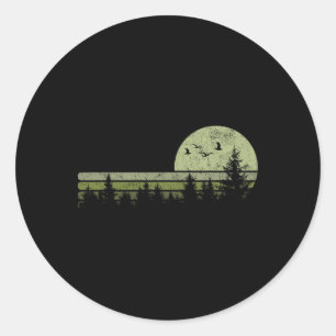Vintage Forest Nature Trees Hiking Outdoor Wildlif Classic Round Sticker