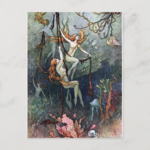 Vintage Forest Nymphs Postcard