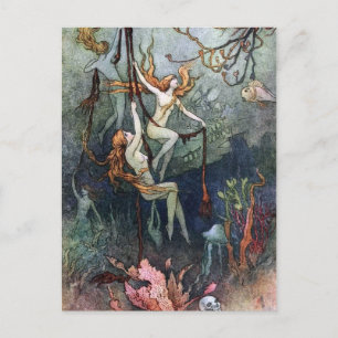 Vintage Forest Nymphs Postcard