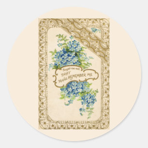 Vintage Forget-Me-Not Classic Round Sticker