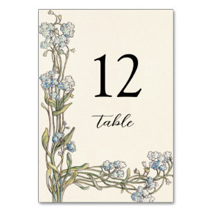 Vintage Forget Me Not Table Number