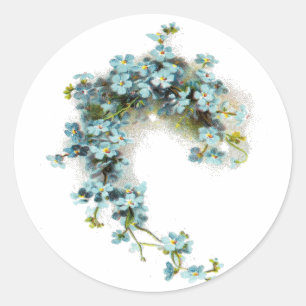 Vintage Forget-Me-Nots Classic Round Sticker