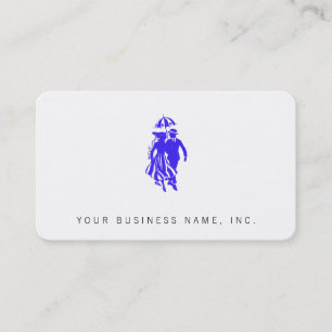 Vintage Formal Man & Woman with Parasol Business Card