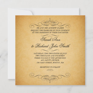 Vintage Formal Wedding Invitations Flourish