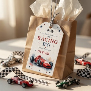 Vintage Formula Race Car Gift Tags Personalised