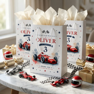 Vintage Formula Race Car Personalised Medium Gift Bag