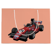 Vintage Formula Racing Car Gift Bag | Retro Race C