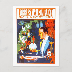 Vintage Forrest & Co. Magician Advertisement Postcard
