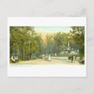 Vintage Forsyth Park in Savannah, Georgia Postcard