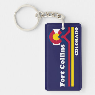 Vintage Fort Collins Colorado Key Ring