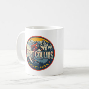 vintage fort colllins colorado mountain skiing gif coffee mug