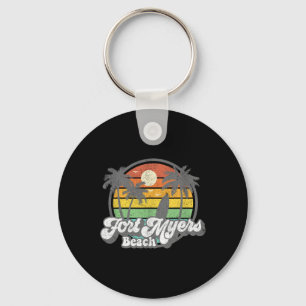 Vintage Fort Myers Beach Florida Surfing Retro 70s Key Ring