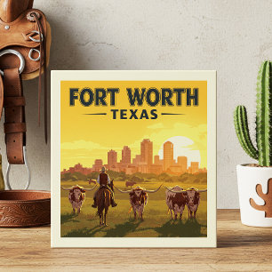 Vintage Fort Worth Texas Ceramic Tile