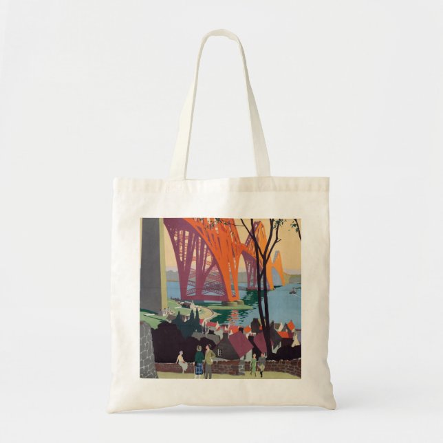 Vintage Forth Bridge Scotland Tote Bag (Front)