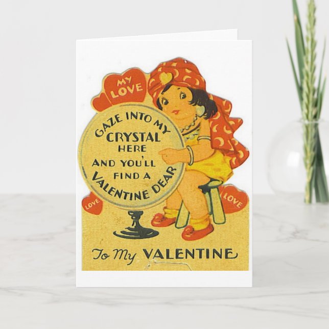 Vintage Fortune Teller Valentine's Day Card (Front)